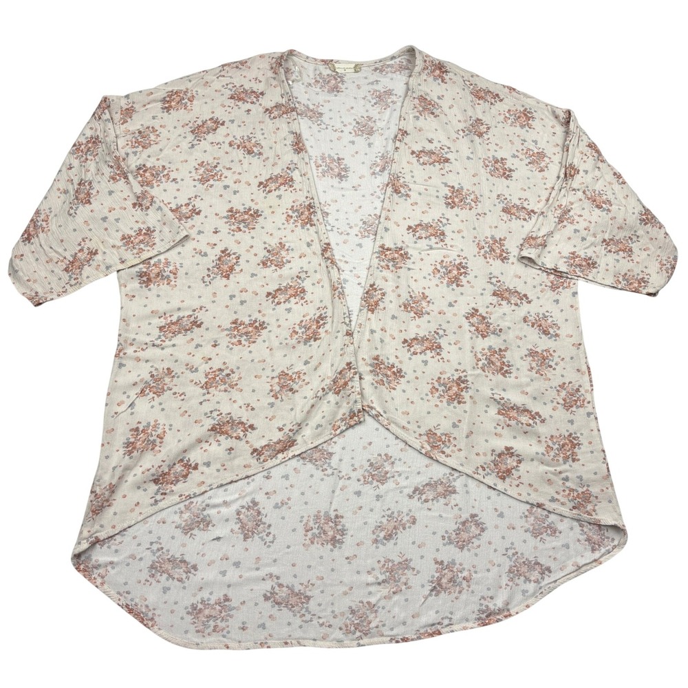 Altard State Womens Medium Floral Cardigan Kimono Open Front High Low Boho Shrug